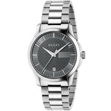 Gucci G Timeless Grey Dial Silver Steel Strap Watch For Men - YA126441