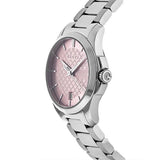 Gucci G Timeless Pink Dial Silver Steel Strap Watch For Women - YA126524