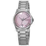 Gucci G Timeless Pink Dial Silver Steel Strap Watch For Women - YA126524