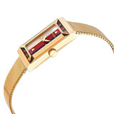 Buy Shop Gucci G-Frame Mother of Pearl Dial Yellow Gold Mesh Bracelet Watch For Women - YA147410 USA Online