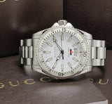 Buy Shop Gucci Dive Quartz White Dial Silver Steel Strap Watch for Men - YA136302 USA Online