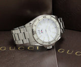 Buy Shop Gucci Dive Quartz White Dial Silver Steel Strap Watch for Men - YA136302 USA Online