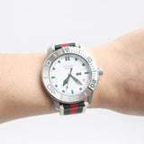 Buy Shop Gucci G Timeless White Dial Two Tone Nylon Strap Watch For Men - YA126231 USA Online