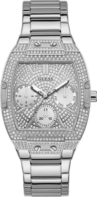 Buy Shop Guess Raven Diamonds Silver Dial Silver Steel Strap Watch for Women - GW0104L1 USA Online