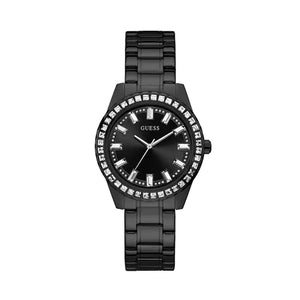 Buy Shop Guess Sparkler Diamonds Black Dial Black Steel Strap Watch for Women - GW0111L4 USA Online