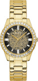 Buy Shop Guess Night Life Diamonds Black Dial Gold Steel Strap Watch for Women - GW0405L2 USA Online