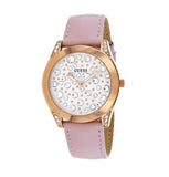 Buy Shop Guess Wonderlust Beige Dial Pink Leather Strap Watch for Women - W1065L1 USA Online