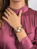 Buy Shop Guess Chiffon Rose Gold Dial Mesh Bracelet Watch For Women - W1083L3 USA Online