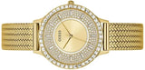 Buy Shop Guess Soiree Diamonds Gold Dial Gold Mesh Bracelet Watch for Women - GW0402L2 USA Online