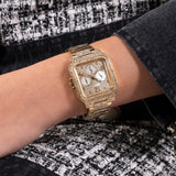 Buy Shop Guess Deco Quartz Crystals Gold Dial Gold Steel Strap Watch For Women - GW0472L2 USA Online