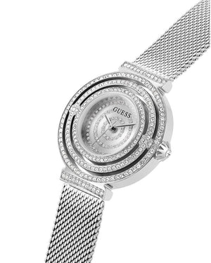 Buy Shop Guess Dream Crystals Silver Dial Silver Mesh Strap Watch For Women - GW0550L1 USA Online