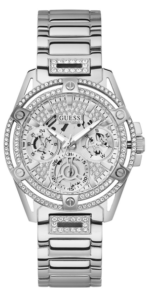 Buy Shop Guess Queen Quartz Silver Dial Silver Steel Strap Watch For Women - GW0464L1 USA Online