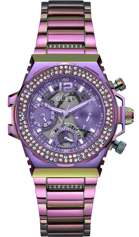 Buy Shop Guess Fusion Chronograph Purple Dial Purple Steel Strap Watch for Women - GW0552L4 USA Online