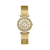 Buy Shop Guess Muse Crystals White Dial Rose Gold Steel Strap Watch For Women - W1008L2 USA Online