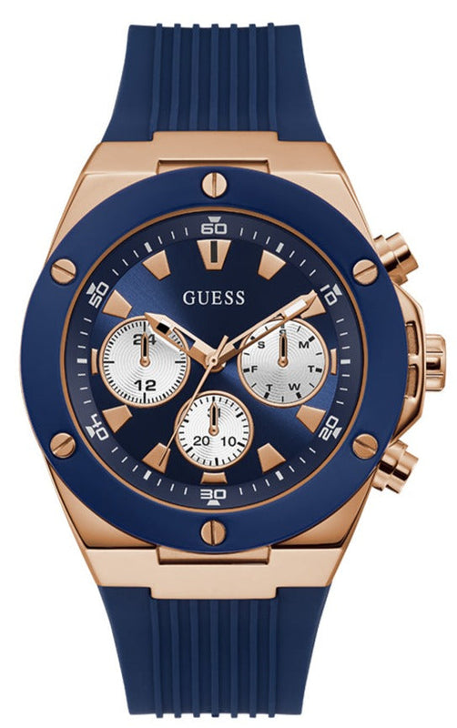Buy Shop Guess Poseidon Blue Dial Blue Rubber Strap Watch for Men - GW0057G2 USA Online