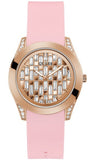 Buy Shop Guess Clarity Gold Dial Pink Silicone Strap Watch for Women - GW0109L2 USA Online