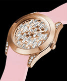 Buy Shop Guess Clarity Gold Dial Pink Silicone Strap Watch for Women - GW0109L2 USA Online