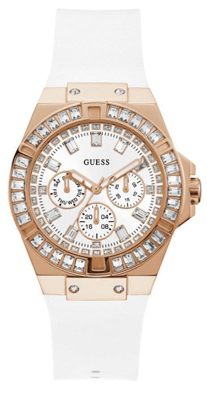 Buy Shop Guess Venus Diamonds White Dial White Rubber Strap Watch for Women - GW0118L4 USA Online