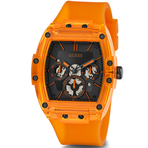 Buy Shop Guess Phoenix Multifunction Black Dial Orange Rubber Strap Watch For Men - GW0203G10 USA Online