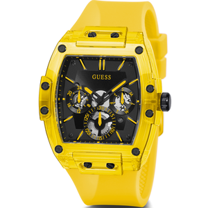 Buy Shop Guess Phoenix Multi Function Black Dial Yellow Rubber Strap Watch for Men - GW0203G6 USA Online