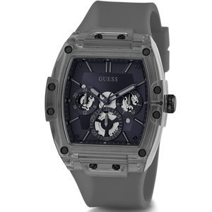 Buy Shop Guess Phoenix Multifunction Black Dial Grey Silicone Strap Watch For Men - GW0203G9 USA Online