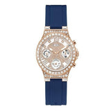 Buy Shop Guess Moonlight Diamonds White Dial Blue Rubber Strap Watch for Women - GW0257L3 USA Online