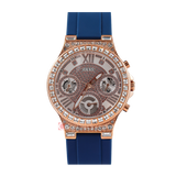 Buy Shop Guess Moonlight Diamonds White Dial Blue Rubber Strap Watch for Women - GW0257L3 USA Online