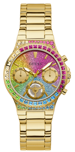 Buy Shop Guess Sugarrush Quartz Multicolor Dial Gold Steel Strap Watch For Women - GW0258L1 USA Online