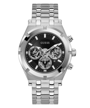 Buy Shop Guess Continental Black Dial Silver Steel Strap Watch for Men - GW0260G1 USA Online