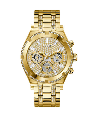 Buy Shop Guess Continental Diamonds Gold Dial Gold Steel Strap Watch for Men - GW0261G2 USA Online