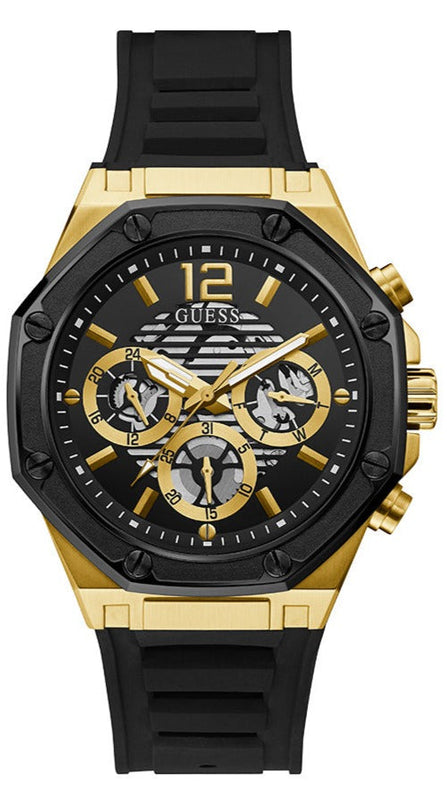 Buy Shop Guess Momentum Black Dial Black Rubber Strap Watch for Men - GW0263G1 USA Online