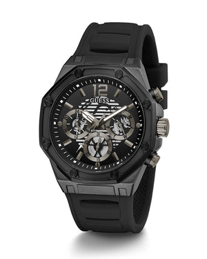 Buy Shop Guess Momentum Black Dial Black Rubber Strap Watch for Men - GW0263G4 USA Online