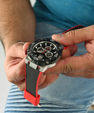 Buy Shop Guess Navigator Black Dial Black Rubber Strap Watch for Men - GW0264G1 USA Online