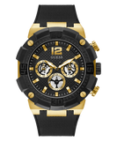 Buy Shop Guess Navigator Chronograph Black Dial Black Rubber Strap Watch for Men - GW0264G3 USA Online
