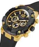 Buy Shop Guess Navigator Chronograph Black Dial Black Rubber Strap Watch for Men - GW0264G3 USA Online