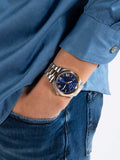 Buy Shop Guess Quartz Blue Dial Two Tone Steel Strap Watch For Men - GW0265G12 USA Online