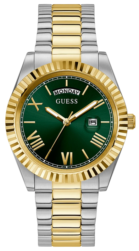 Buy Shop Guess Connoisseur Green Dial Two Tone Steel Strap Watch for Men - GW0265G8 USA Online