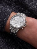 Buy Shop Guess Moonlight Multi Function Diamonds Silver Dial Silver Steel Strap Watch for Women - GW0320L1 USA Online