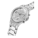 Buy Shop Guess Moonlight Multi Function Diamonds Silver Dial Silver Steel Strap Watch for Women - GW0320L1 USA Online