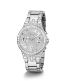 Buy Shop Guess Moonlight Multi Function Diamonds Silver Dial Silver Steel Strap Watch for Women - GW0320L1 USA Online
