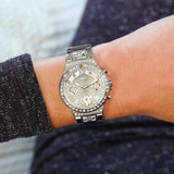 Buy Shop Guess Moonlight Multi Function Diamonds Silver Dial Silver Steel Strap Watch for Women - GW0320L1 USA Online