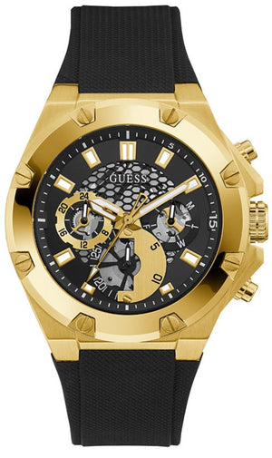 Buy Shop Guess Third Gear Multifunction Black Dial Black Rubber Strap Watch for Men - GW0334G2 USA Online