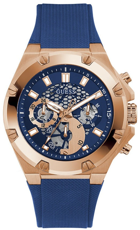 Buy Shop Guess Third Gear Analog Blue Dial Blue Rubber Strap Watch for Men - GW0334G3 USA Online