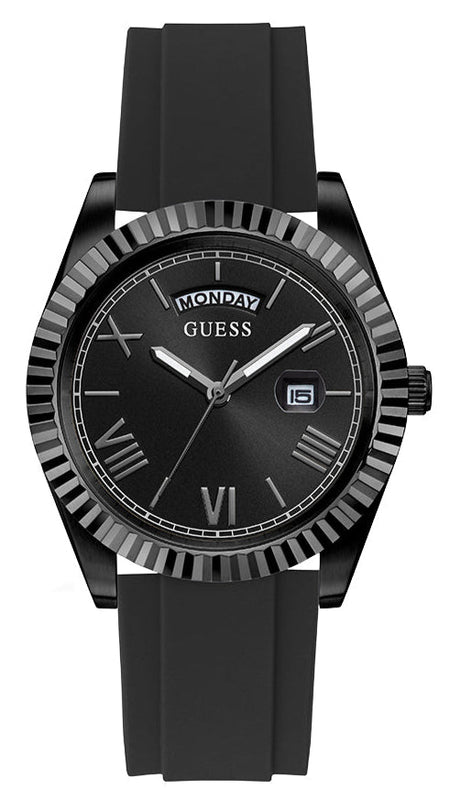 Buy Shop Guess Connoisseur Black Dial Black Silicone Strap Watch For Men - GW0335G1 USA Online