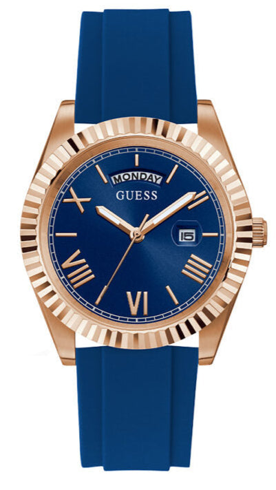 Buy Shop Guess Connoisseur Blue Dial Blue Silicone Strap Watch For Men - GW0335G2 USA Online