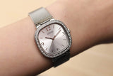 Buy Shop Guess Tapestry Diamonds Silver Dial Silver Mesh Bracelet Watch for Women - GW0354L1 USA Online