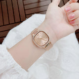 Buy Shop Guess Tapestry Diamonds Rose Gold Dial Rose Gold Mesh Bracelet Watch for Women - GW0354L3 USA Online