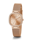 Buy Shop Guess Tapestry Diamonds Rose Gold Dial Rose Gold Mesh Bracelet Watch for Women - GW0354L3 USA Online