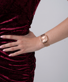 Buy Shop Guess Tapestry Diamonds Rose Gold Dial Rose Gold Mesh Bracelet Watch for Women - GW0354L3 USA Online