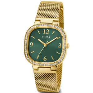 Buy Shop Guess Quartz Green Dial Gold Mesh Strap Watch For Women - GW0354L5 USA Online
